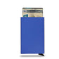 Porte-cartes RFID aluminium slim avec système pop-up portefeuille minimaliste sécurisé