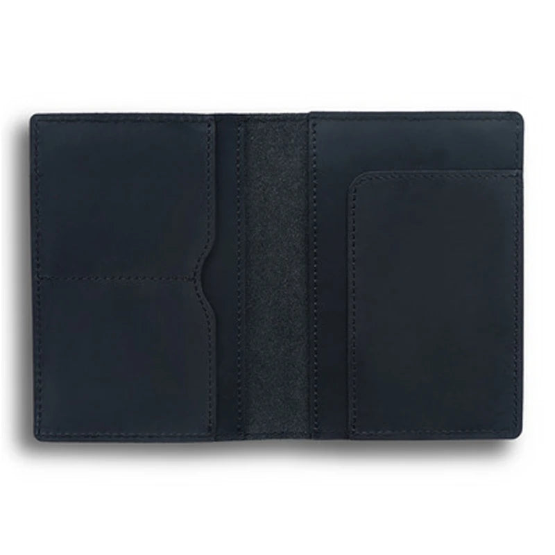 Protège-passeport en cuir véritable vintage avec blocage RFID pour homme
