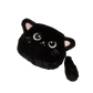 Porte-monnaie chat kawaii en peluche avec fermeture zippée et dragonne