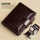 Portefeuille homme cuir véritable vintage RFID avec zip et porte-cartes multifonction