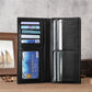 Portefeuille long homme en cuir véritable RFID avec porte-cartes et poche monnaie zippée