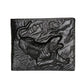 Portefeuille homme cuir véritable vintage motif tigre 3D bifold compact élégant