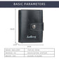 Porte-cartes compact en cuir PU avec éjection automatique RFID et fermeture bouton homme