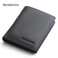 Portefeuille homme en cuir véritable compact avec porte-cartes et compartiments multifonction