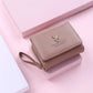Petit portefeuille femme compact en cuir pu avec porte-cartes