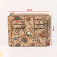 Porte-monnaie en liège ethnique zippé ultra-fin multi-compartiments compact