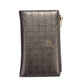 Portefeuille femme slim en similicuir avec porte-monnaie zippé et protection RFID