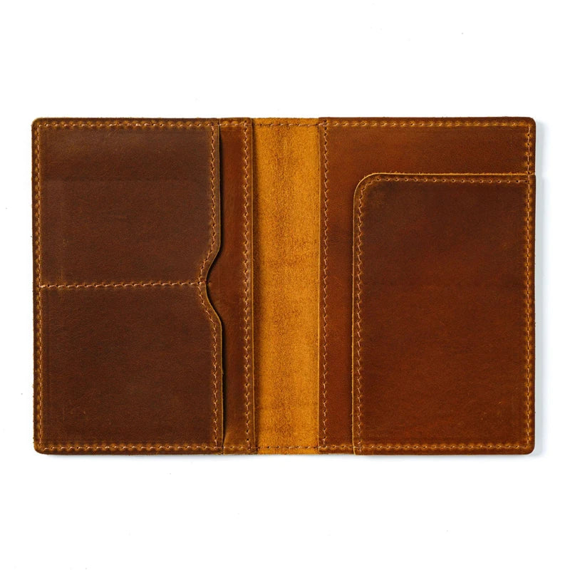 Protège-passeport en cuir véritable vintage avec blocage RFID pour homme