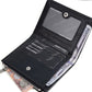 Portefeuille homme compact en cuir PU vintage avec zip, RFID et porte-cartes multifonction