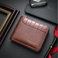 Portefeuille homme luxe en cuir avec protection RFID et poche monnaie zippée