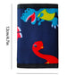 Portefeuille enfant dinosaure en polyester avec poche monnaie et fermeture scratch