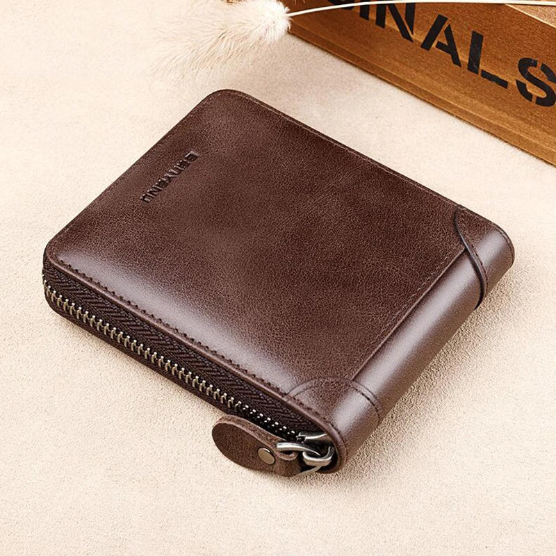Portefeuille Business  en cuir de vachette - Sécurité RFID & Style Vintage