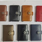 Porte-cartes RFID en aluminium et cuir effet carbone slim avec système anti-vol
