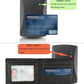 Portefeuille homme bifold en PU avec RFID et double fenêtre carte d’identité