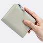 Portefeuille cuir véritable RFID compact zippé porte-cartes et monnaie unisexe