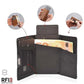 Portefeuille slim en cuir avec porte-cartes pop-up RFID et compartiments multifonctions