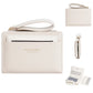 Portefeuille femme compact en cuir PU slim avec zip et porte-cartes multiple