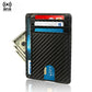 Porte-cartes homme en cuir PU effet fibre de carbone RFID ultra fin minimaliste