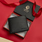 Portefeuille en cuir véritable pour homme avec poche zippée