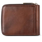 Portefeuille homme cuir véritable RFID multifonction zip et rabat compact