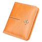 Portefeuille femme compact cuir PU avec zip et bouton pression porte-cartes élégant