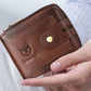 Portefeuille homme cuir véritable RFID multifonction zip et rabat compact