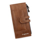 Portefeuille long femme en cuir PU avec rabat, compartiment téléphone et grande capacité