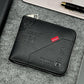 Portefeuille homme compact en cuir PU avec fermeture zippée et porte-cartes slim