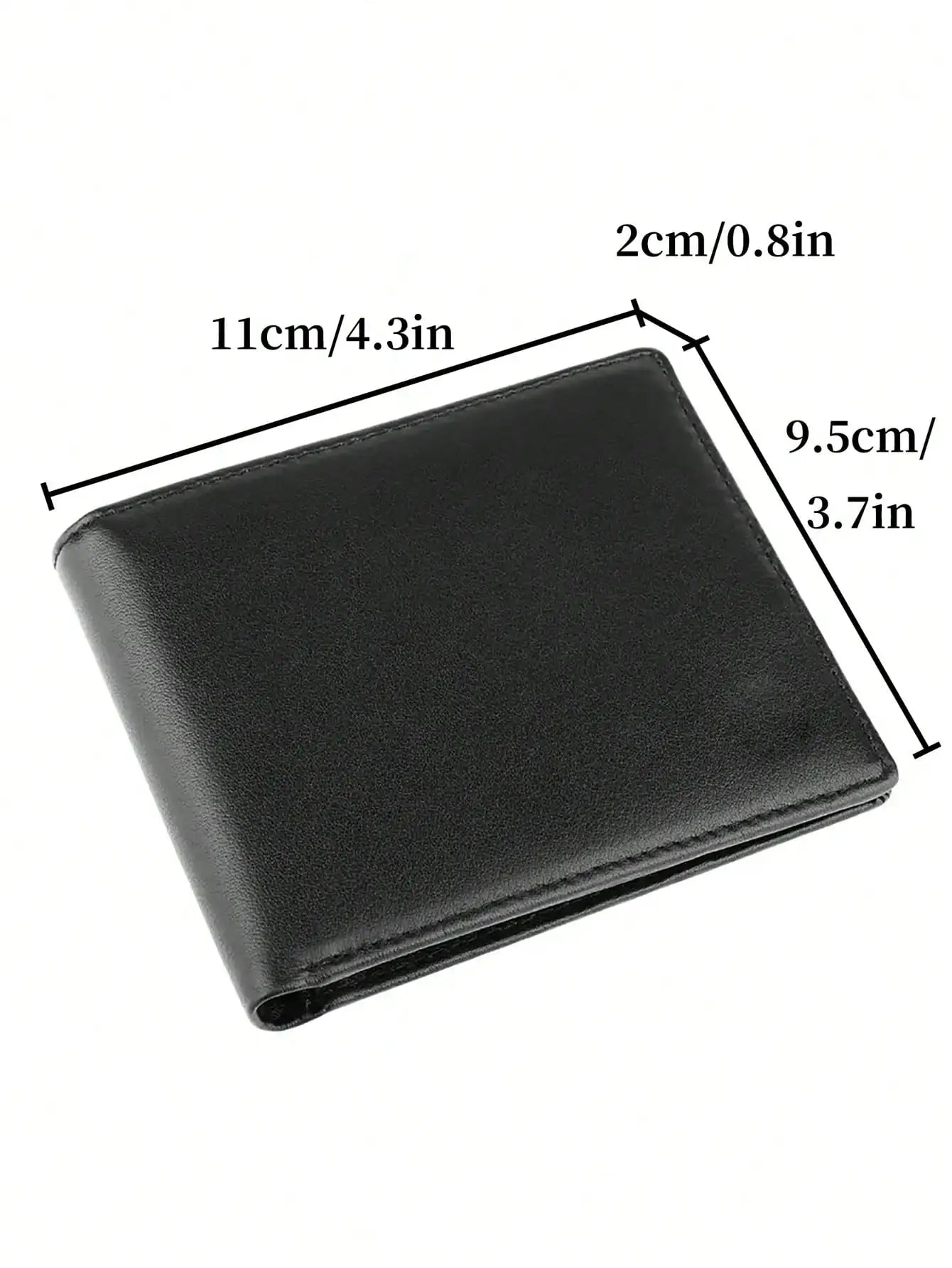 Portefeuille homme bifold en PU avec RFID et double fenêtre carte d’identité