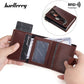 Portefeuille carte RFID homme en cuir PU avec bouton pression et porte-cartes aluminium
