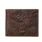 Portefeuille homme cuir véritable vintage motif tigre 3D bifold compact élégant