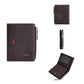 Portefeuille homme compact en cuir PU vintage avec zip, RFID et porte-cartes multifonction