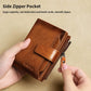 Portefeuille homme cuir véritable vintage RFID avec zip et porte-cartes multifonction