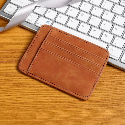 Porte-cartes ultra-fin en simili cuir avec compartiments multiples pour femme et homme