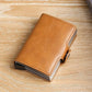 Portefeuille double compartiment aluminium et cuir PU avec protection RFID