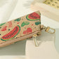 Portefeuille porte-monnaie en liège avec porte-clés zippé compact unisexe vintage