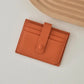Porte-cartes ultra-fin en cuir pu avec languette à bouton pression pour homme et femme