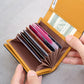 Portefeuille trifold simili cuir PU compact multifonction avec zip et porte-monnaie