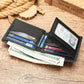 Portefeuille homme cuir véritable bifold vintage avec porte-cartes et clip à billets compact