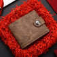 Portefeuille court en cuir PU pour homme avec porte-cartes et monnaie