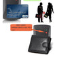 Portefeuille homme en cuir véritable compact avec rabat et protection RFID sécurisée