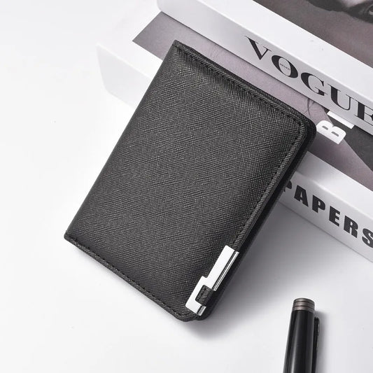 Portefeuille Business Slim à Motif Géométrique - Compact & Multi-cartes