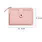 Portefeuille femme compact en cuir PU avec fermeture zippée et porte-cartes