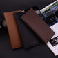 Portefeuille long homme en cuir PU avec porte-cartes et compartiments multifonctions