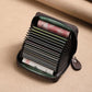 Porte-cartes zippé vintage en cuir PU compact unisexe avec compartiments