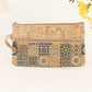 Pochette téléphone en liège zippée motif ethnique multifonction compacte