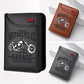 Portefeuille homme style biker en cuir PU rétro avec porte-cartes compact
