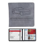 Porte-documents voiture homme en denim et cuir PU pour carte grise et permis