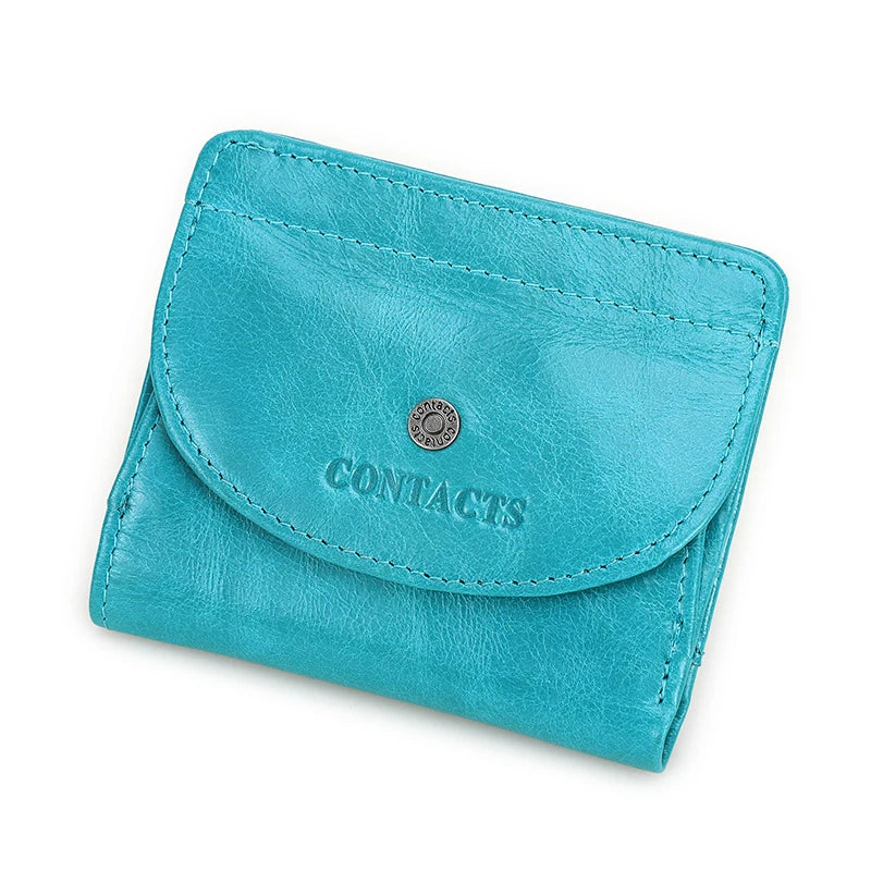 Petit portefeuille en cuir véritable pour femme et homme avec porte-monnaie