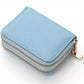 Portefeuille compact femme à double fermeture zippée avec grande capacité pour cartes